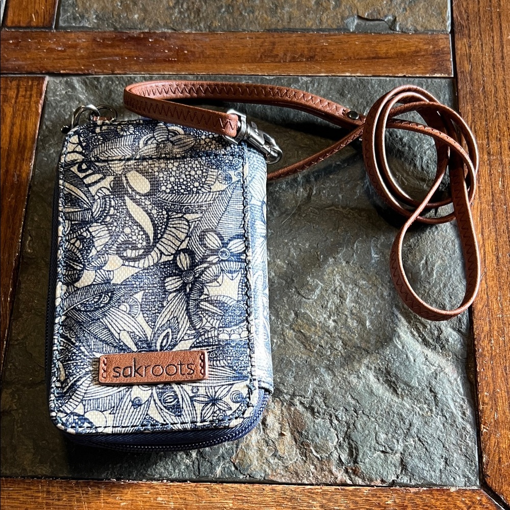 Sakroots Floral Blue and Brown Phone Case